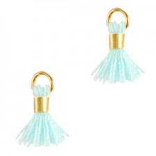 Mini Quaste Ibiza Style 0.7cm Gold-splash blue